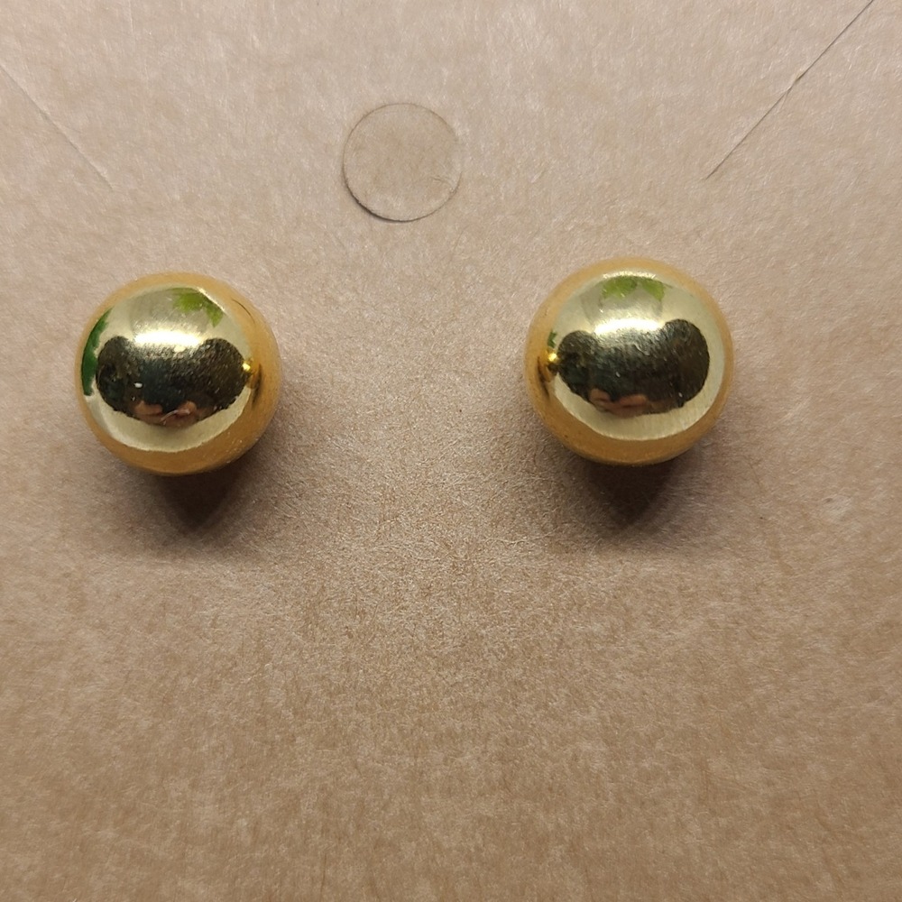 Gold Ball Stud Earrings‎ Minimalist Round Dome Women's Jewelry Pre-Owned